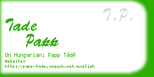 tade papp business card